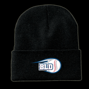 Knit Beanie with fold Black